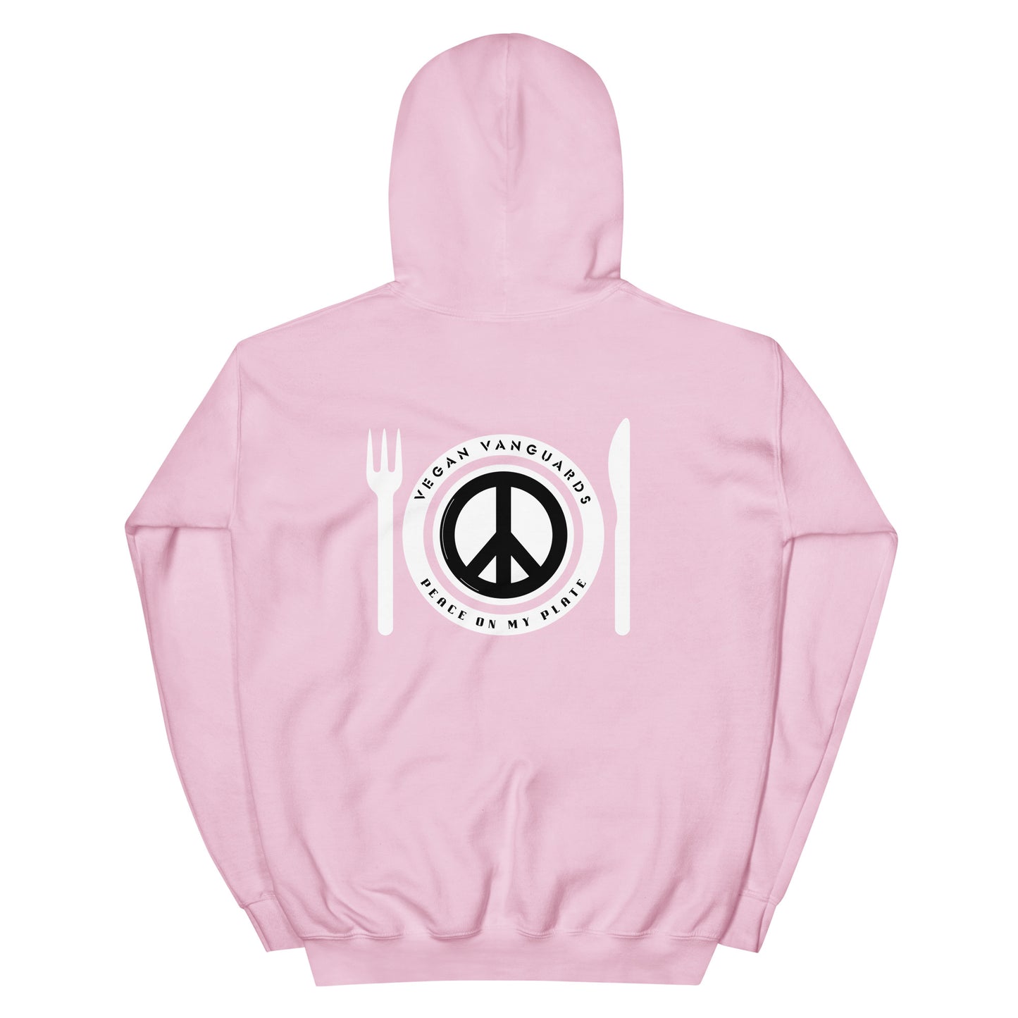 'PEACE On My Plate' Vegan Water Based Ink Print - Mid Weight Unisex Hoodie