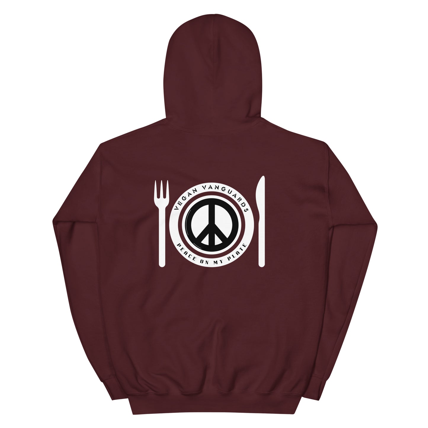 'PEACE On My Plate' Vegan Water Based Ink Print - Mid Weight Unisex Hoodie